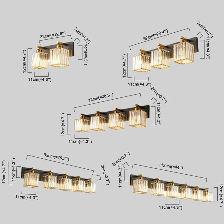 Nordisch Wandleuchte Kristall Gold Badezimmer