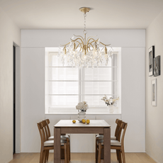Royal Kronleuchter LED Kristall Metall Schwarz/Gold Esszimmer