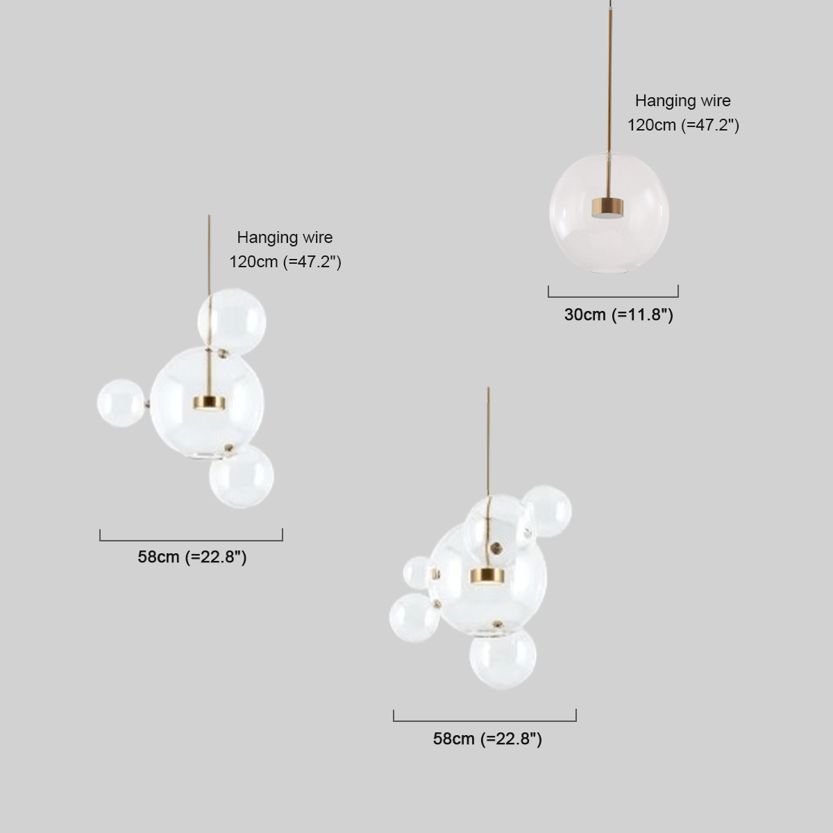 Modern Pendelleuchte LED Glas Klar Sprudelnd Wohn/Esszimmer