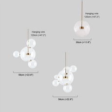 Modern Pendelleuchte LED Glas Klar Sprudelnd Wohn/Esszimmer