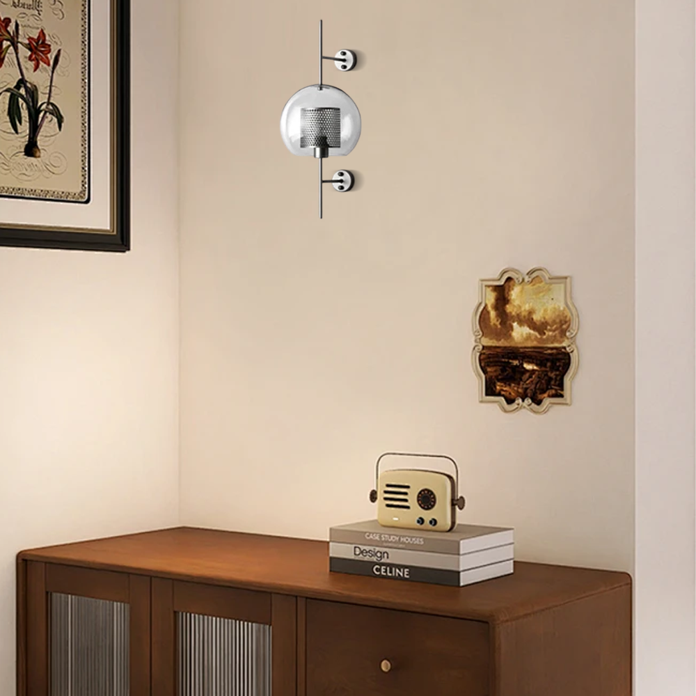 Modern Wandlampe Metall Silber Schlafzimmer