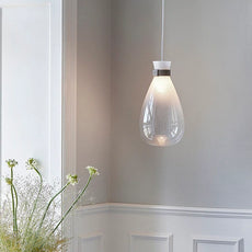 Modern Pendelleuchte Glas Acryl Weiß Wohnzimmer