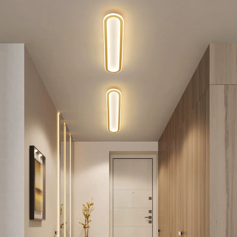 Moderne Deckenleuchte Rechteckig -gold-Schlichtes Design, perfekt für die Beleuchtung des Eingangsbereichs