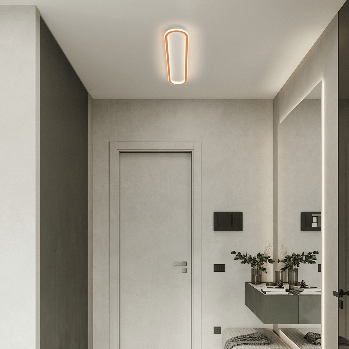 Moderne Deckenleuchte Rechteckig-Kühles Licht-Rosa Gold-Kombination von Aussehen und Funktionalität
