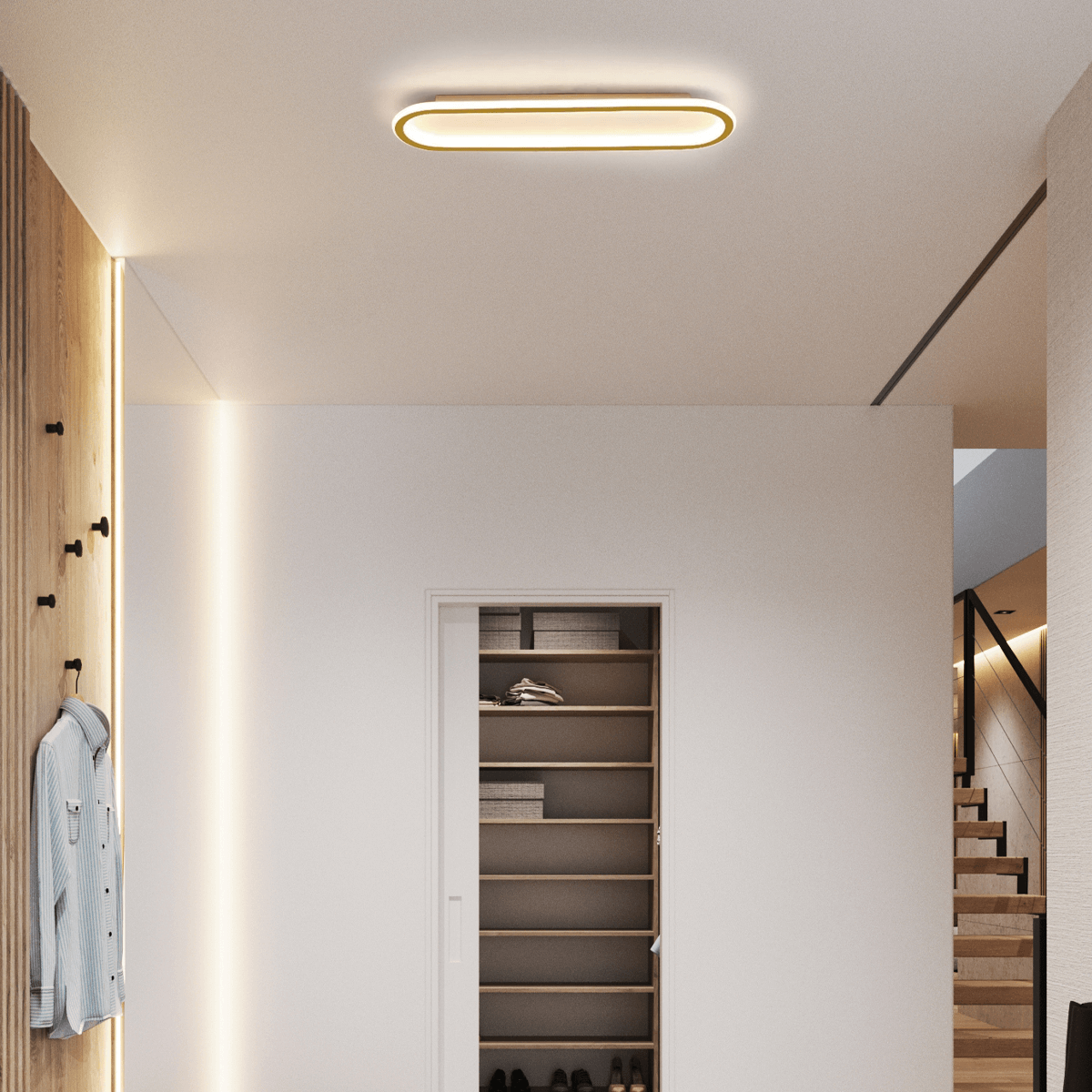 Moderne Deckenleuchte Rechteckig-Kühles Licht Gold-heller,ideal fuer ihre perfektbeleuchtung