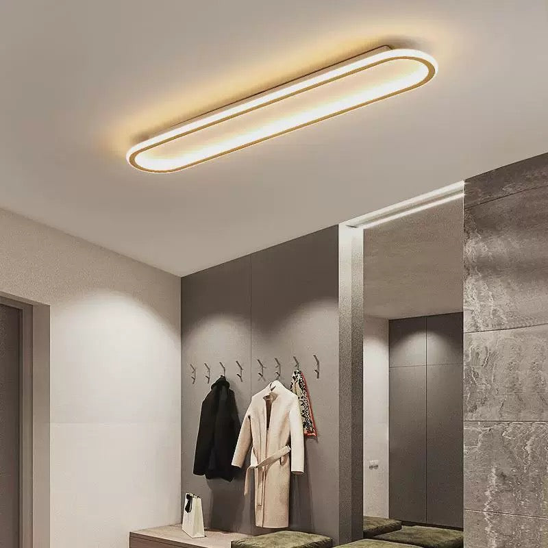 Moderne Deckenleuchte Rechteckig -gold-Einfaches Design, ideal für die Beleuchtung von Garderoben