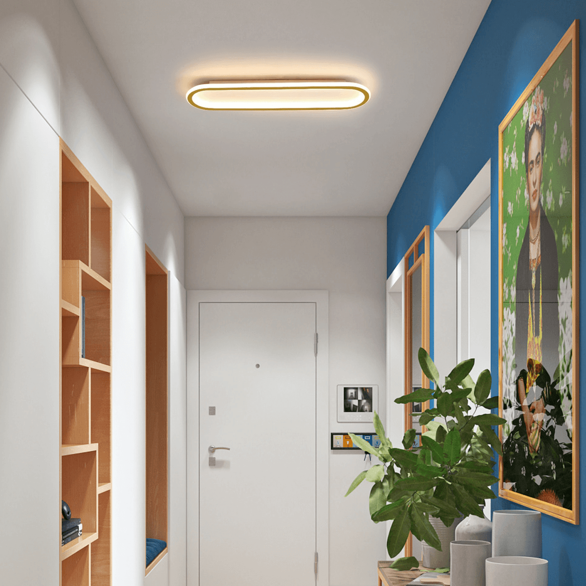 Moderne Deckenleuchte Rechteckig Gelb- Warmes Licht-Helles und gemütliches Licht