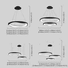 Moderne Pendelleuchte LED Ring Schwarz/Weiß Metall Wohn/Esszimmer