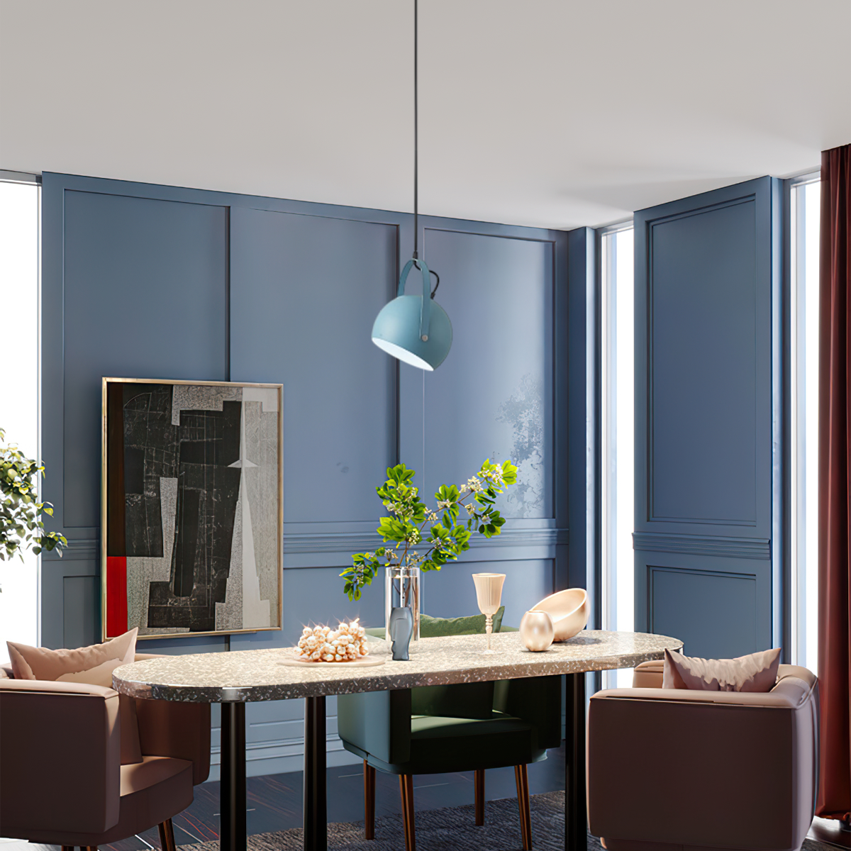 Blau Pendelleuchte geeignet für Esszimmer