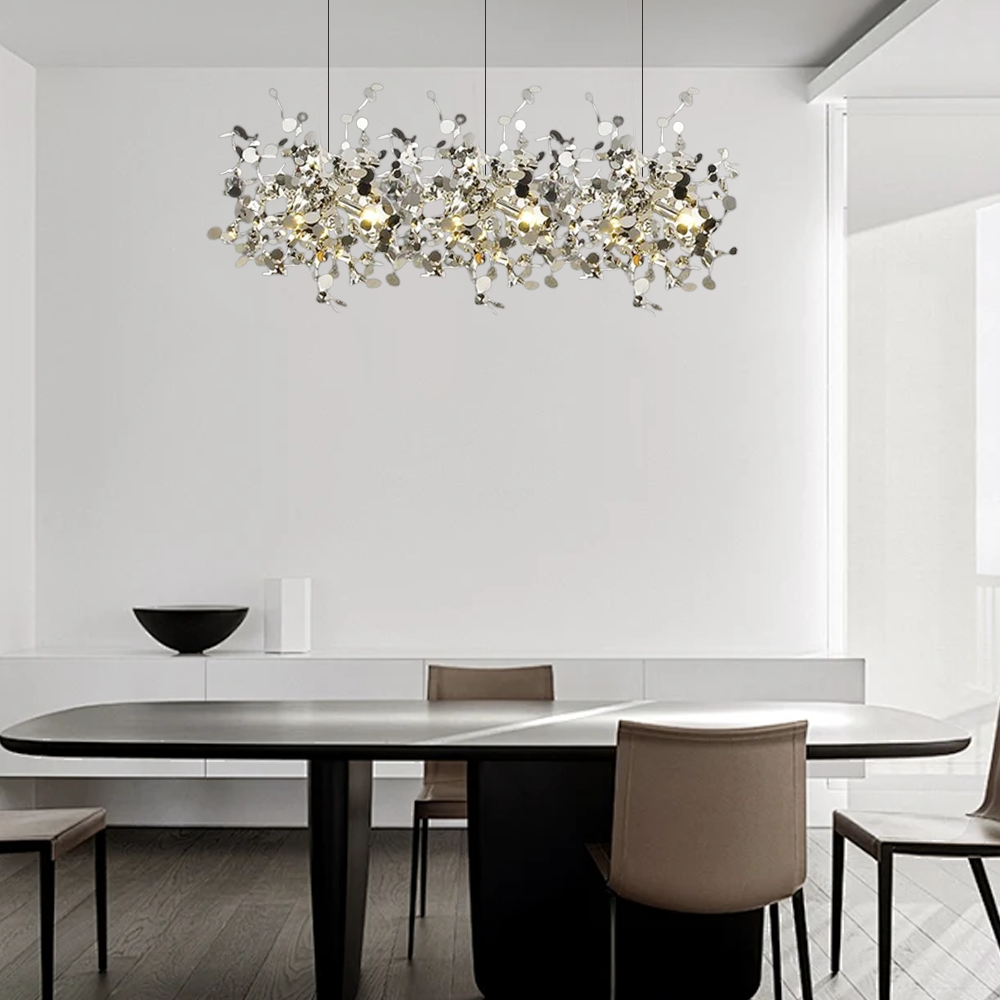 Art Deco Pendelleuchte LED Metall Gold Silber Esszimmer