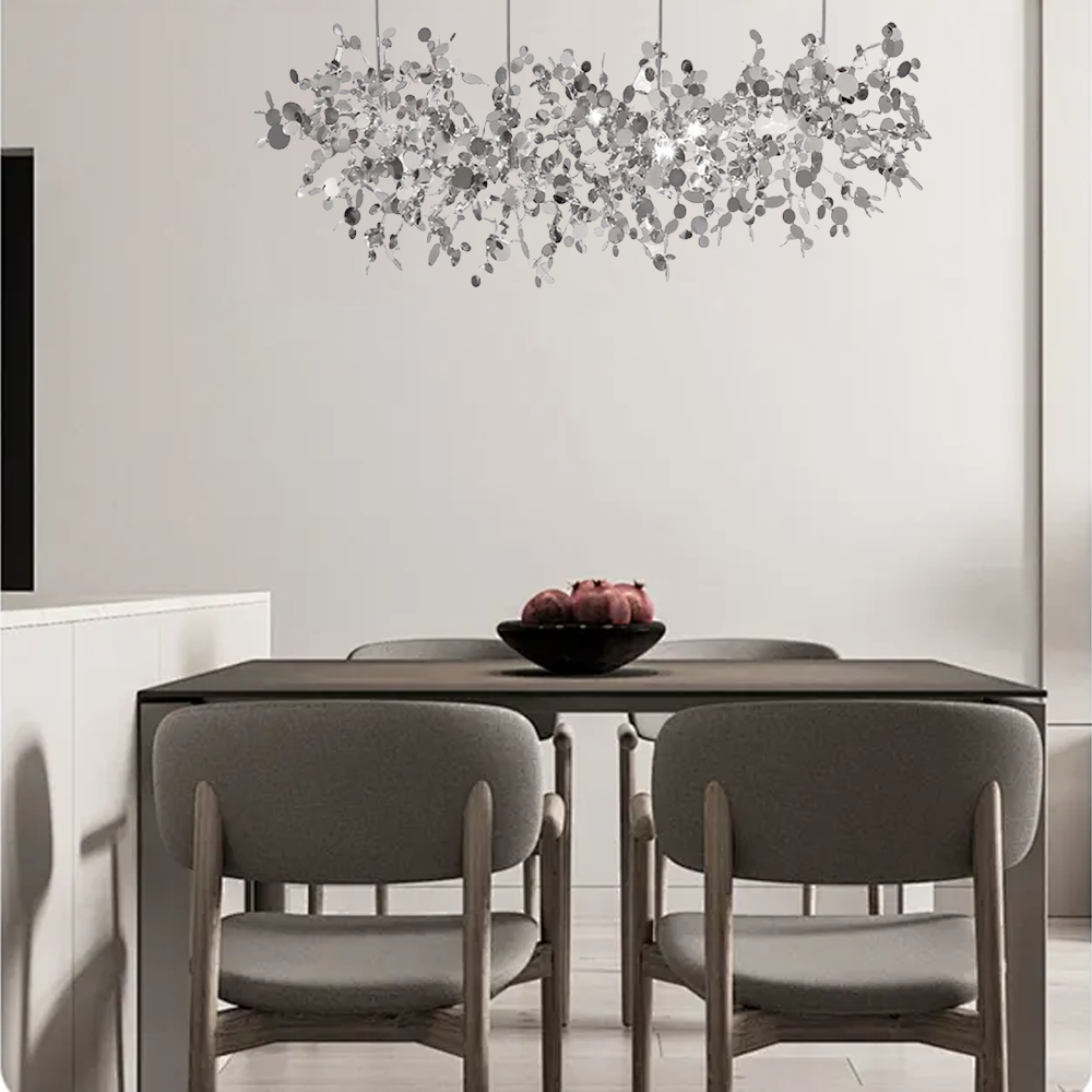 Art Deco Pendelleuchte LED Metall Gold Silber Esszimmer