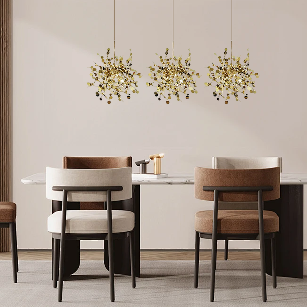 Art Deco Pendelleuchte LED Metall Gold Silber Esszimmer