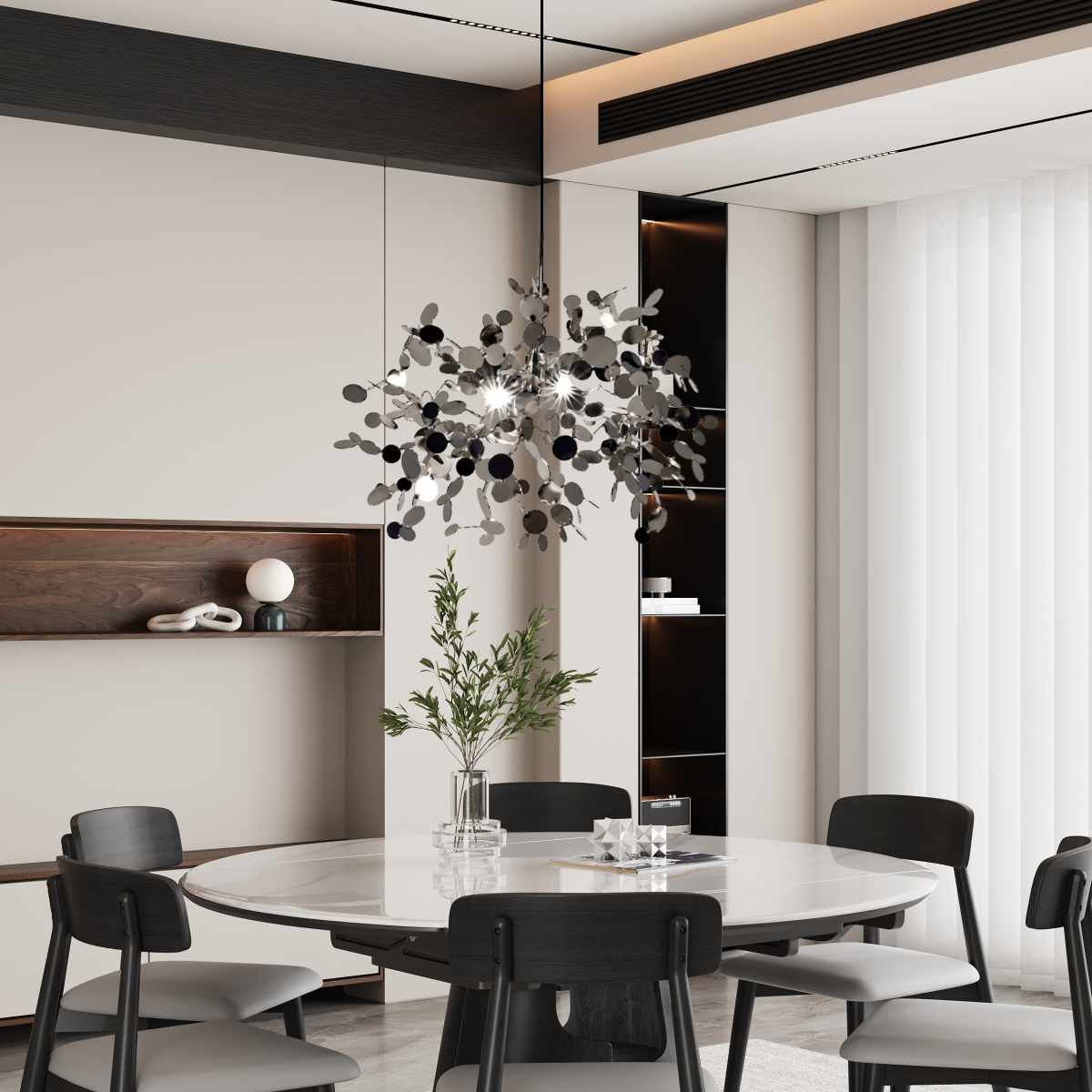 Art Deco Pendelleuchte LED Metall Gold Silber Esszimmer