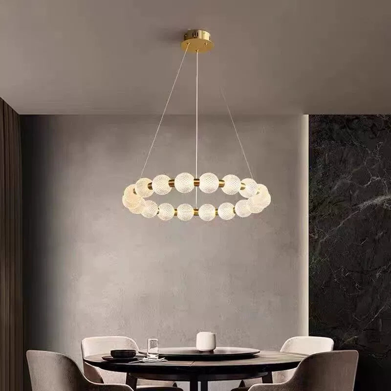 Nordic Pendelleuchte Metall/Acryl Gold Esszimmer