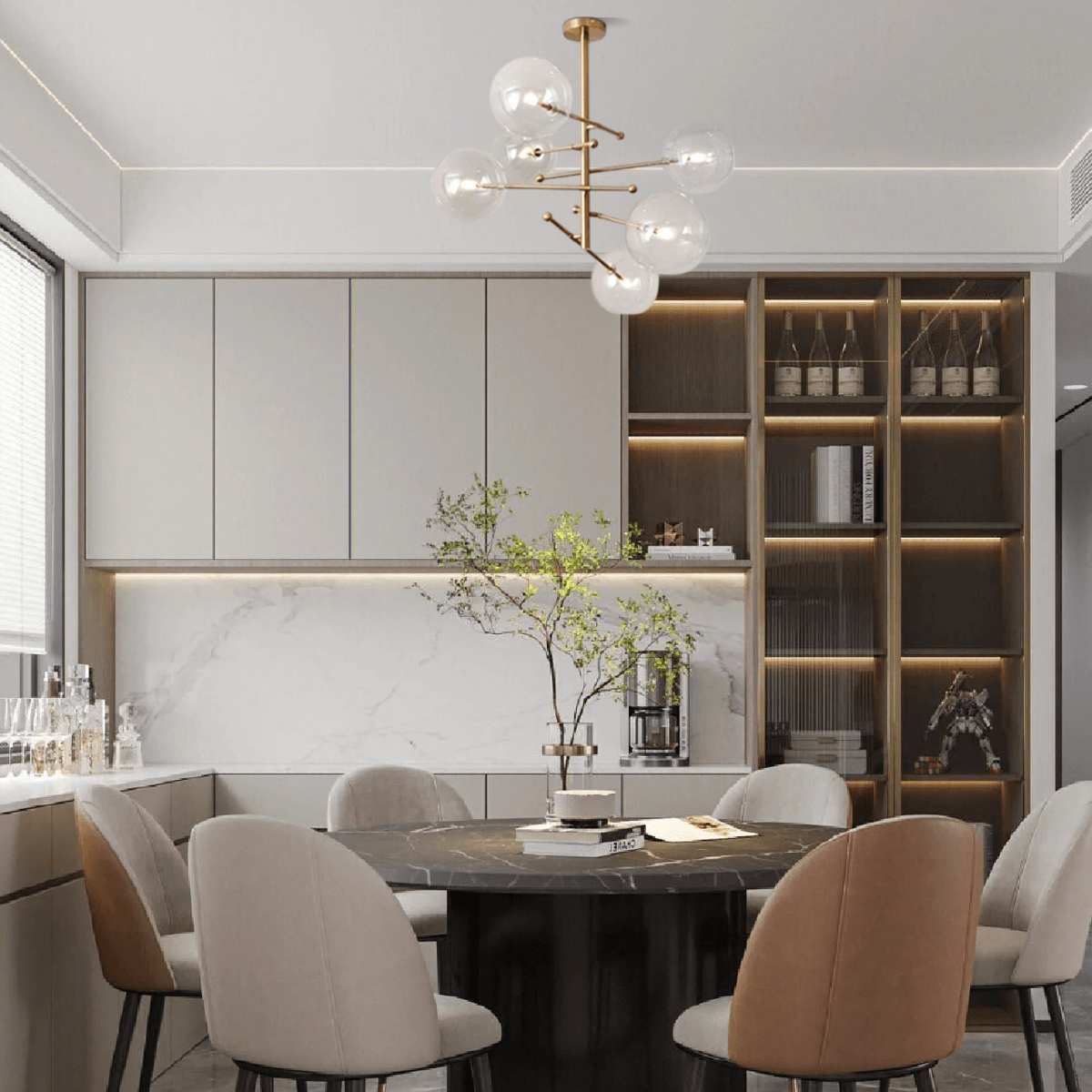Moderne Pendelleuchte  LED Glas Schwarz Wohn/Esszimmer