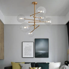 Nordic Kronleuchter  LED Glas Schwarz Esszimmer/Wohnzimmer