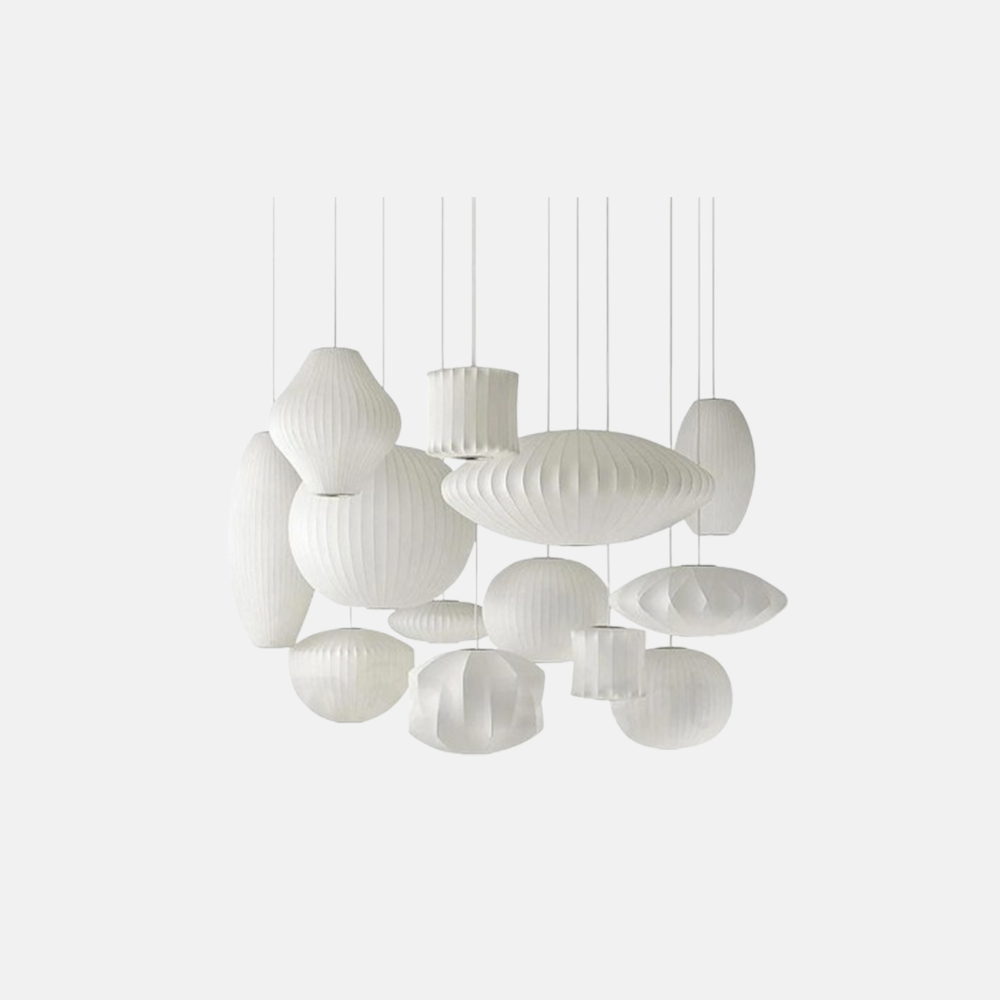 Nordic Pendelleuchte LED Weiß Metall/Stoff Wohnzimmer/Esstisch