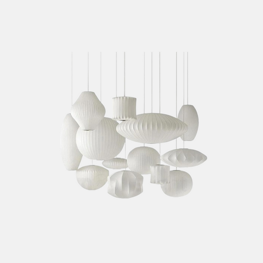Nordic Pendelleuchte LED Weiß Metall/Stoff Wohnzimmer/Esstisch