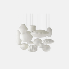 Nordic Pendelleuchte LED Weiß Metall/Stoff Wohnzimmer/Esstisch