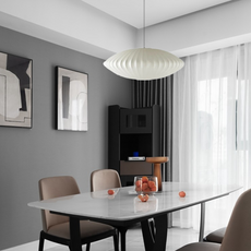 Nordic Pendelleuchte LED Weiß Metall/Stoff Wohnzimmer/Esstisch