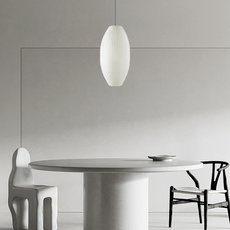Nordic Pendelleuchte LED Weiß Metall/Stoff Wohnzimmer/Esstisch