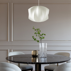 Nordic Pendelleuchte LED Weiß Metall/Stoff Wohnzimmer/Esstisch