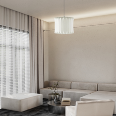 Nordic Pendelleuchte LED Weiß Metall/Stoff Wohnzimmer/Esstisch