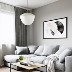 Nordic Pendelleuchte LED Weiß Metall/Stoff Wohnzimmer/Esstisch