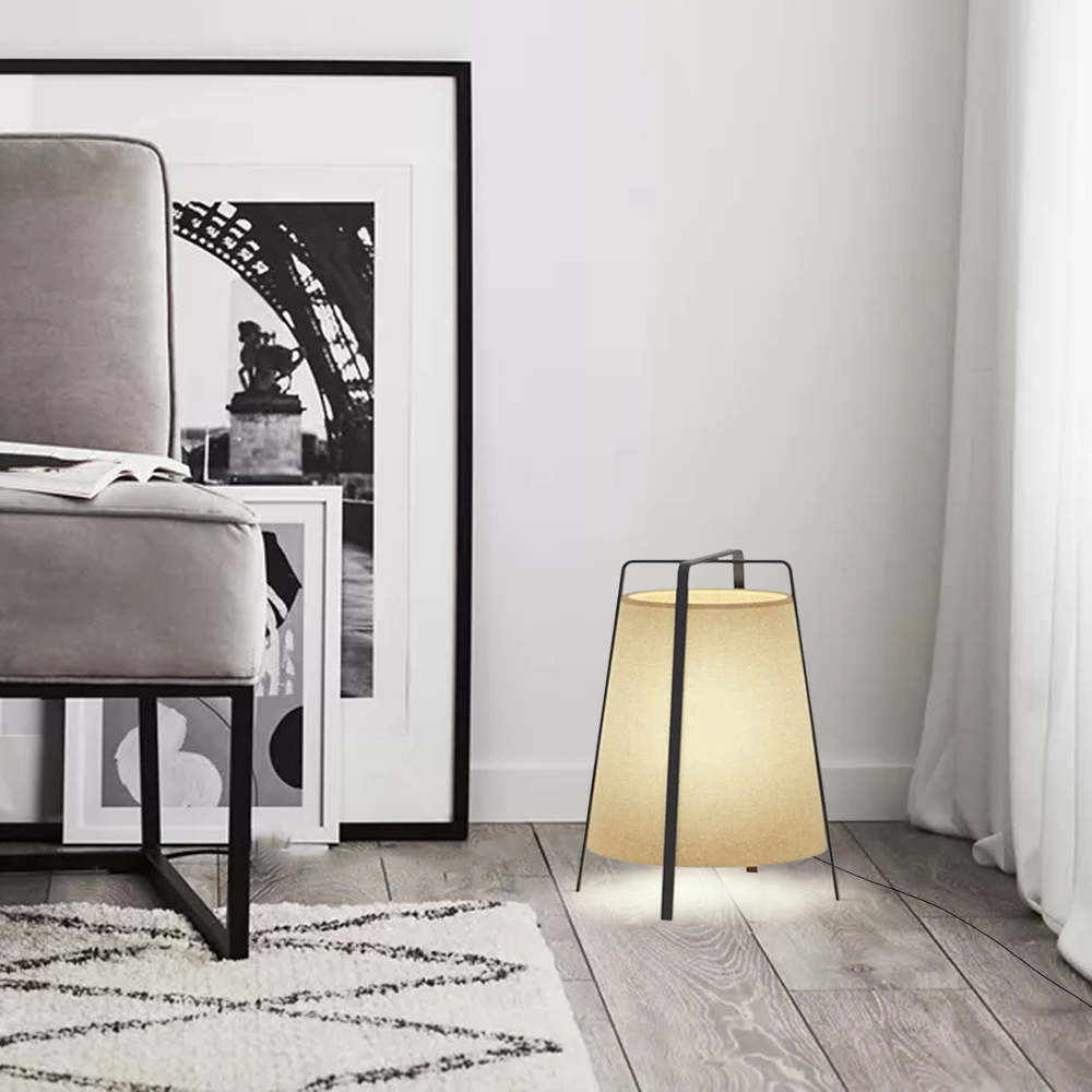 Modern Stehleuchte LED Lantern Zylindrisch Metall/Stoff Wohnzimmer