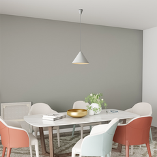 Moderne Pendelleuchte Weiß Metall Haube Esszimmer