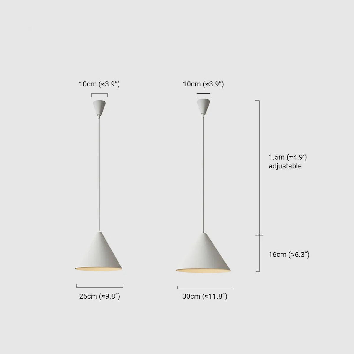 Moderne Pendelleuchte Weiß Metall Haube Esszimmer