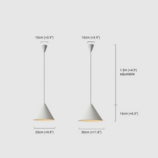 Moderne Pendelleuchte Weiß Metall Haube Esszimmer