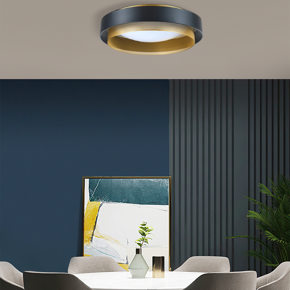 Moderne Deckenleuchte Schwarz Metall Acryl Ringförmig Esszimmer