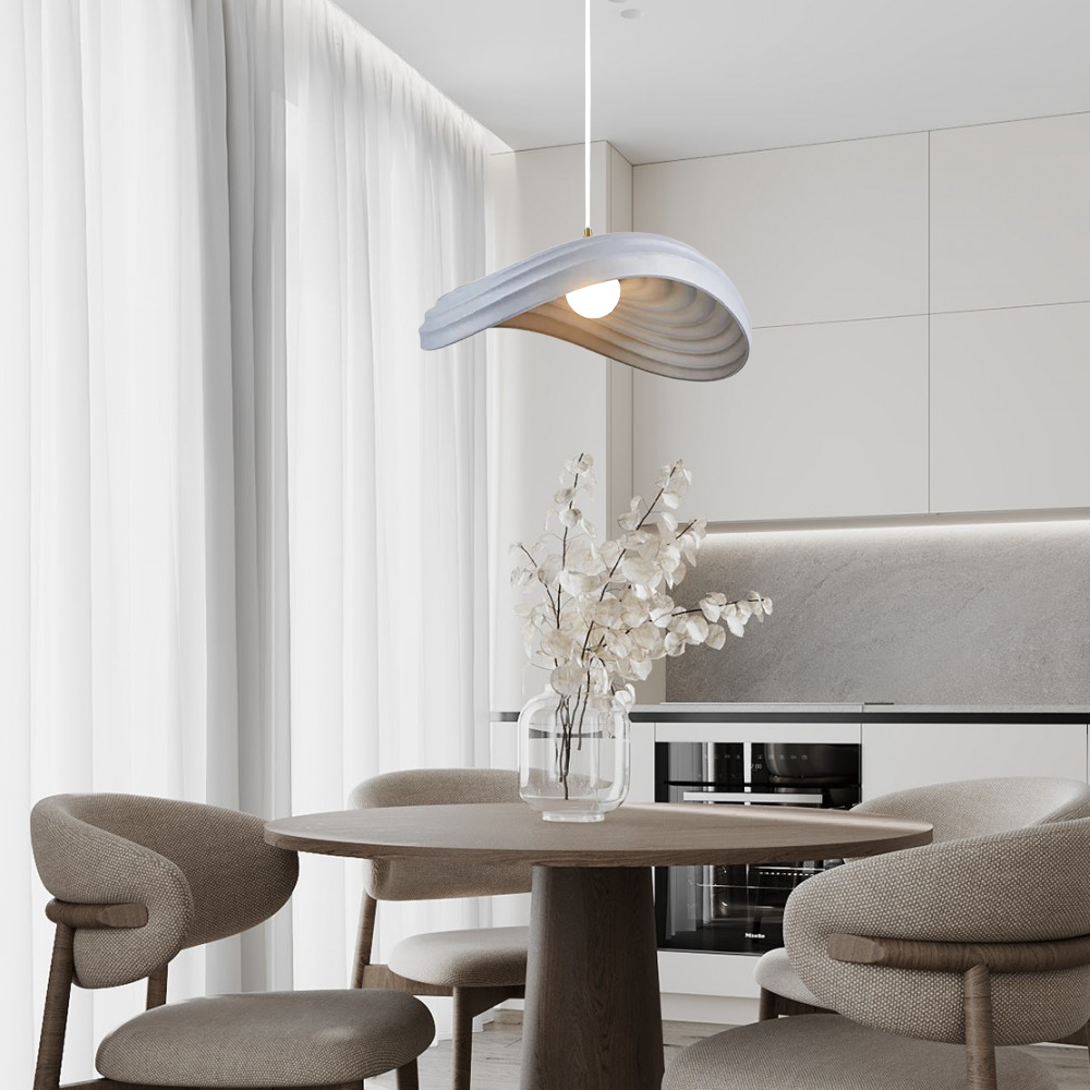 Nordic Pendelleuchte LED Kappenförmig B-Grau über dem Tisch