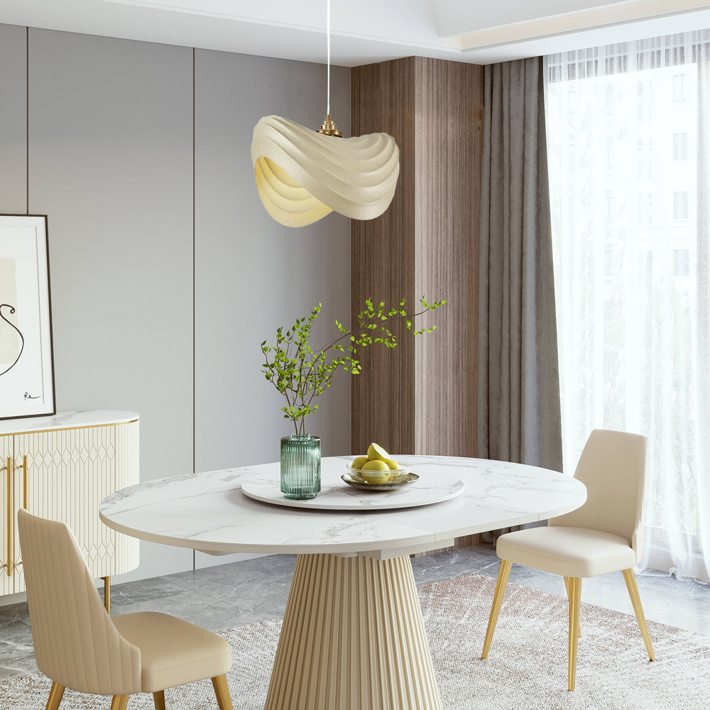 Nordic Pendelleuchte LED Kappenförmig C-Beige über dem Esstisch