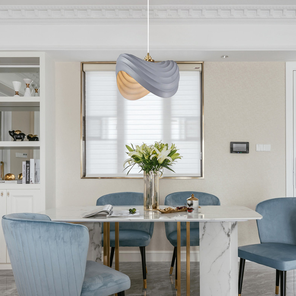 Nordic Pendelleuchte LED Kappenförmig C-Grau in dem Esszimmer