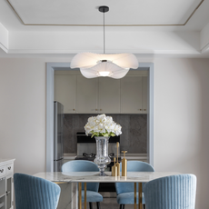 Modern Pendelleuchte LED Wolken Weiß Stoff Esszimmer