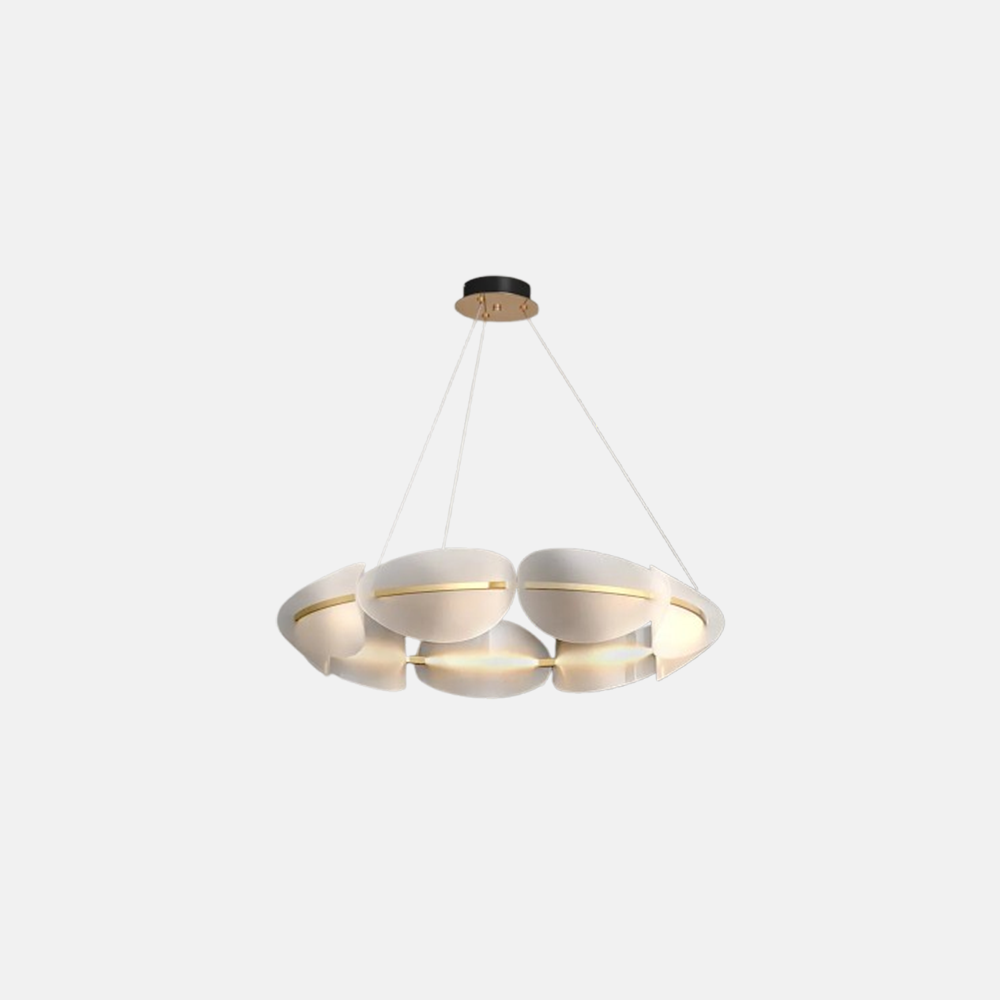 Modern Pendelleuchte LED Metall Rund Weiß Wohnzimmer