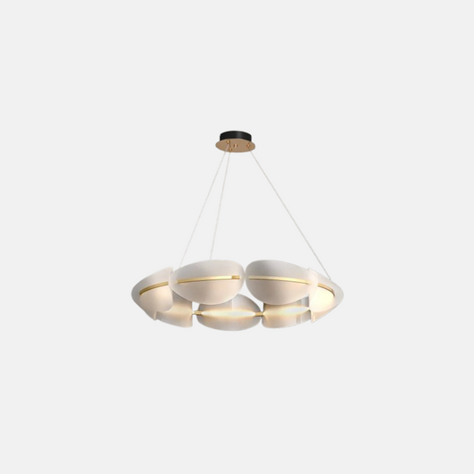 Modern Pendelleuchte LED Metall Rund Weiß Wohnzimmer