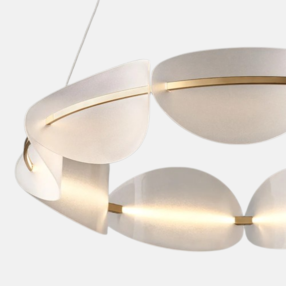Modern Pendelleuchte LED Metall Rund Weiß Wohnzimmer