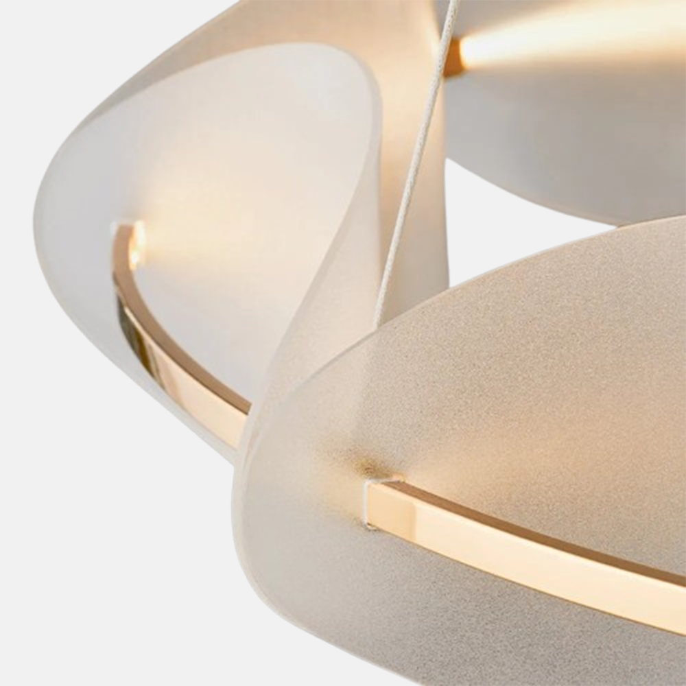 Modern Pendelleuchte LED Metall Rund Weiß Wohnzimmer
