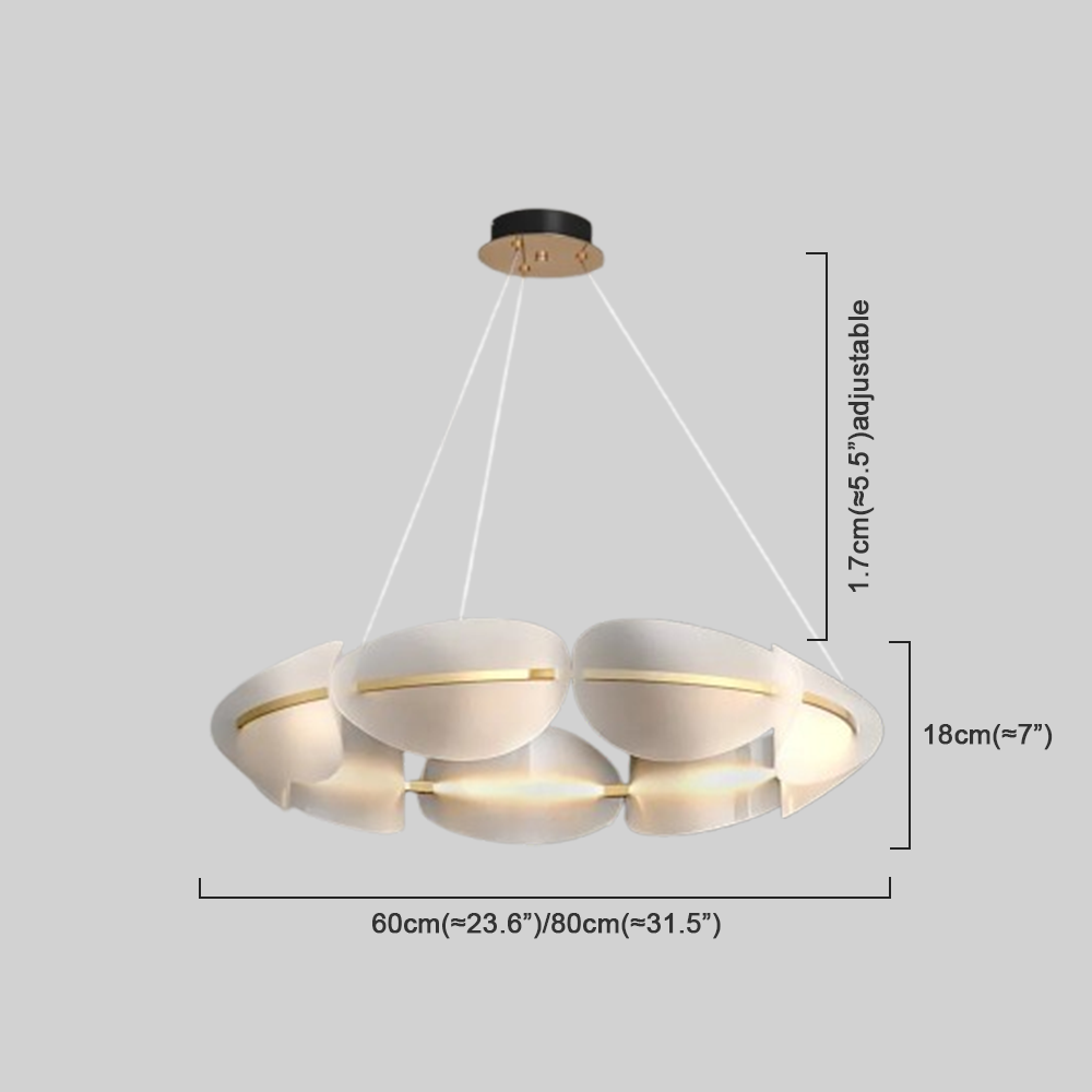 Modern Pendelleuchte LED Metall Rund Weiß Wohnzimmer