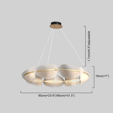Modern Pendelleuchte LED Metall Rund Weiß Wohnzimmer