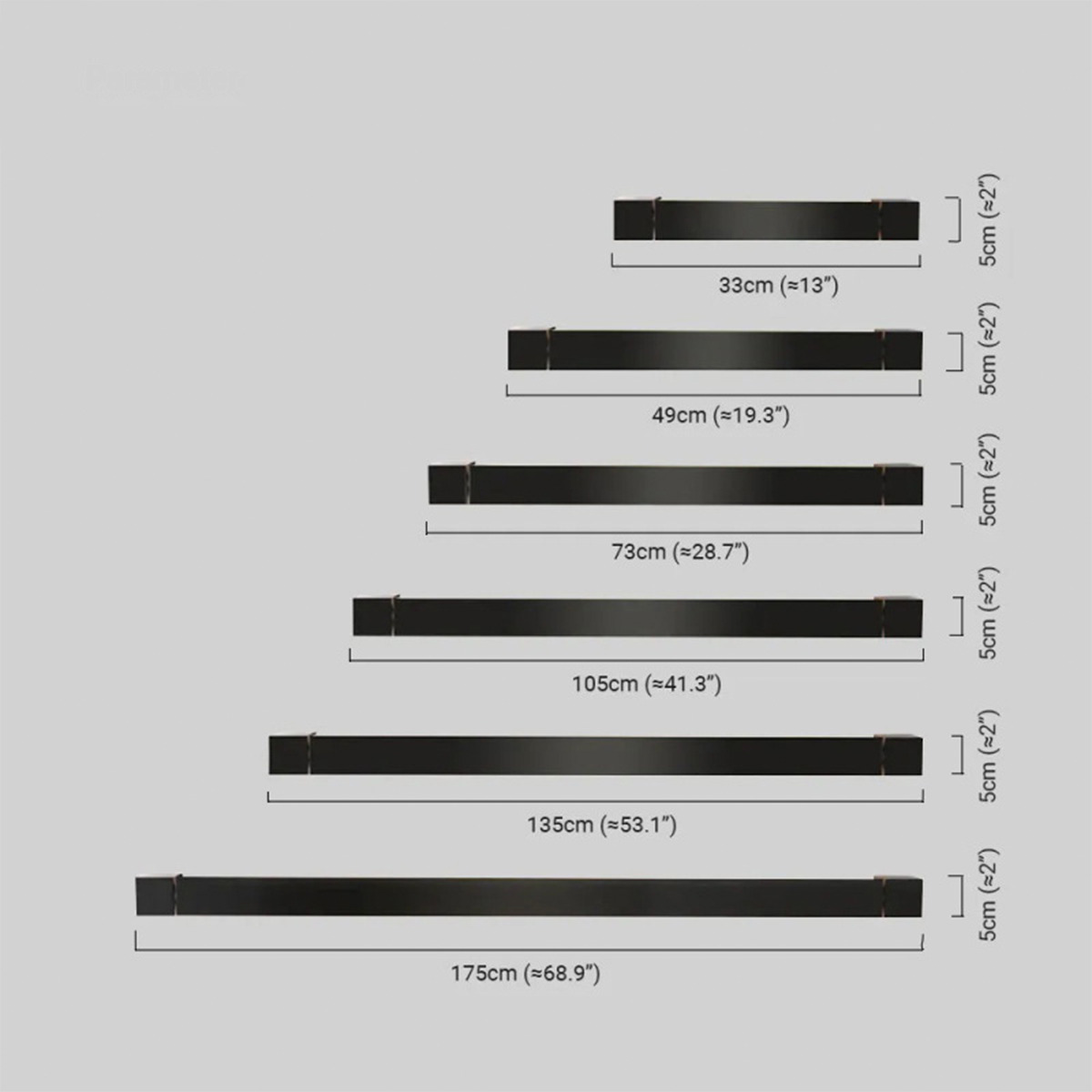 Moderne Wandleuchte Schwarz Linear Metall Acryl Wohnzimmer