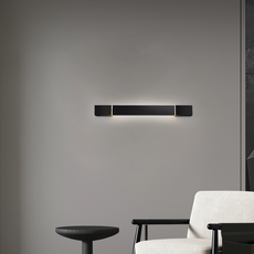 Moderne Wandleuchte Schwarz Linear Metall Acryl Wohnzimmer