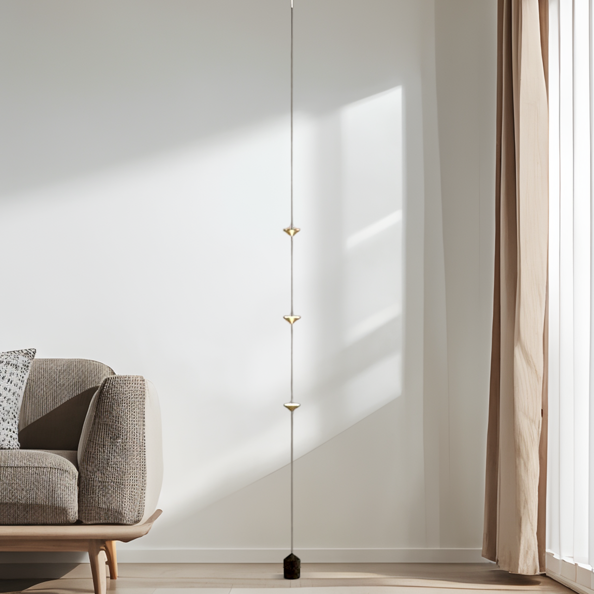 Nordic Stehleuchte LED Linear Gold Metall Wohnzimmer
