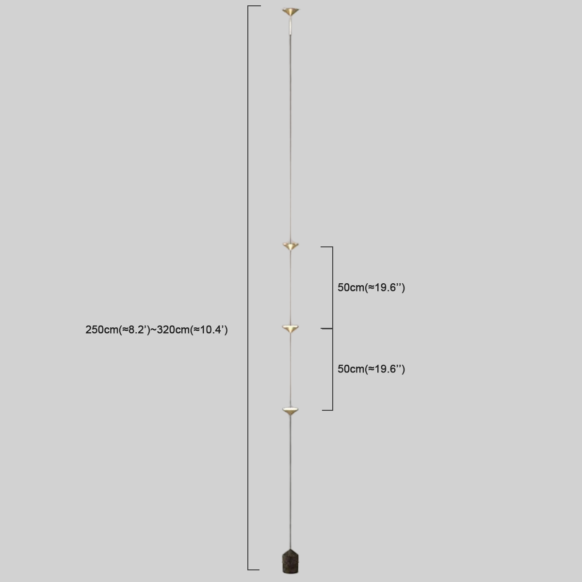 Nordic Stehleuchte LED Linear Gold Metall Wohnzimmer