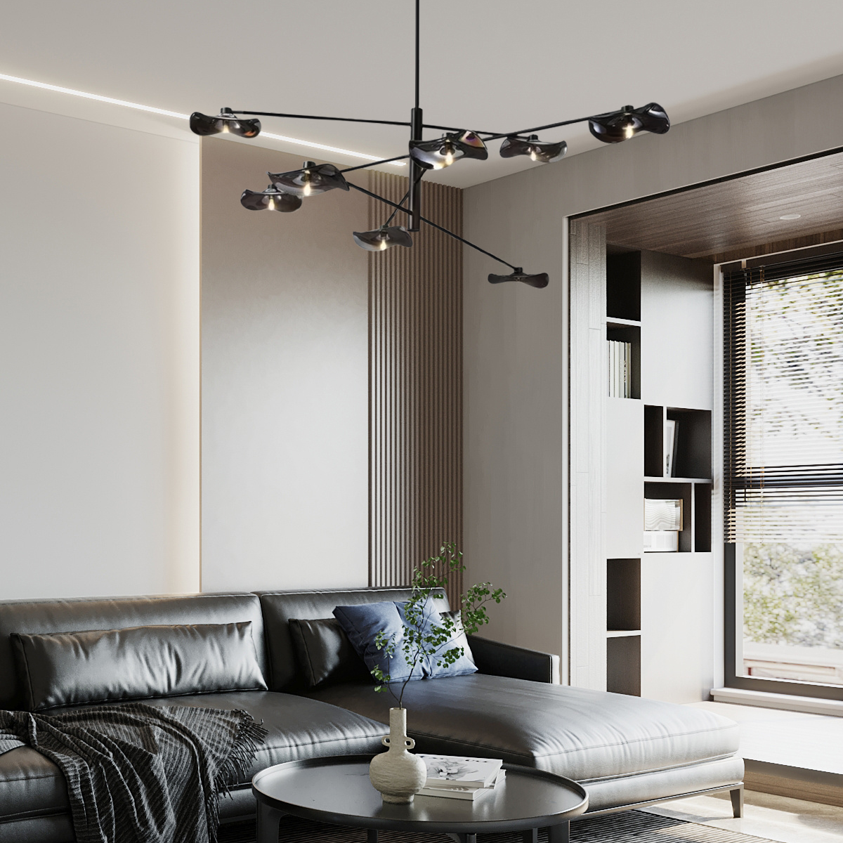 Art Deco Kronleuchter LED Kappenförmig Metall/Glas Klar Wohnzimmer