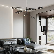 Art Deco Kronleuchter LED Kappenförmig Metall/Glas Klar Wohnzimmer