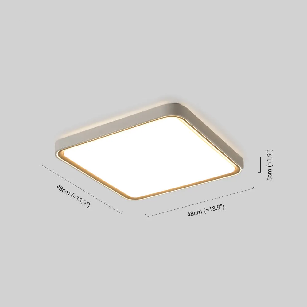 Moderne Deckenleuchte Grau Metall Acryl Quadratisch Rund Schlafzimmer